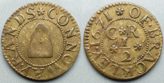 Brackley, Connoway Rands 1671 halfpenny